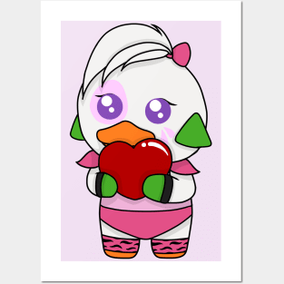 fnaf security breach chica valentine chibi Posters and Art